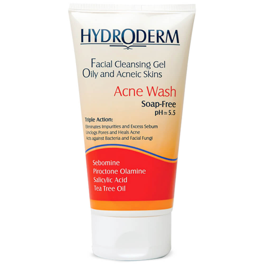 ژل شستشوی صورت هیدرودرم مناسب پوست چرب و آکنه ای و حساس 150 گرمی