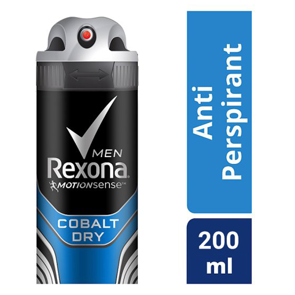 اسپری دئودورانت مردانه رکسونا مدل Cobalt Dry حجم ٢٠٠ میل