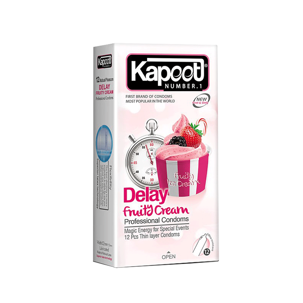 کاندوم تاخیری کاپوت مدل Delay Fruity Cream بسته 12 عددی